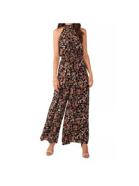 Floral Halter Wide-Leg Jumpsuit